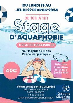 Info CCBD : Stage d'aquaphobie